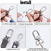 4Pcs Zinc Alloy Swivel Lobster Claw Clasps FIND-SP0005-65P-6