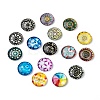 Mosaic Printed Glass Half Round/Dome Cabochons X-GGLA-N004-16mm-G-1