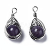 Natural Amethyst Pendants G-Q998-028-2