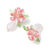 Flower Handmade Glass Seed Beads Stud Earrings EJEW-MZ00449-6