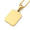 Ion Plating(IP) Rectangle with Initial Letter 304 Stainless Steel Pendant Necklace NJEW-R265-04G-A-2