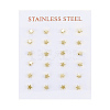 304 Stainless Steel Stud Earrings EJEW-F163-03G-01-1