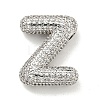 Platinum Plated Brass Micro Pave Cubic Zirconia Pendants KK-L073-001P-Z-1
