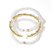 Fashionable Round Brass & Shell Cross Beaded Bracelets Sets TC5488-1-1