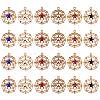 24Pcs 6 Colors Faceted Glass Pendants GLAA-SZ0001-90-1