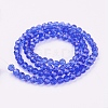Faceted(32 Facets) Round Glass Beads Strands X-EGLA-J042-4mm-02-2