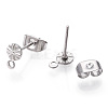 Non-Tarnish 304 Stainless Steel Stud Earring Findings STAS-E192-01P-02-2