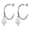 Stainless Steel C-shaped Stud Earrings CT3018-2-1