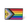 Rainbow Color Pride Flag Rectangle Enamel Pin JEWB-G019-02EB-1