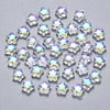 Transparent Spray Painted Glass Beads X-GLAA-R211-04-G03-1