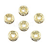Brass Pave Clear Cubic Zirconia Beads KK-N259-39B-01-2