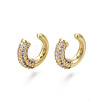 Brass Micro Pave Clear Cubic Zirconia Cuff Earrings X-EJEW-R114-024-NF-3