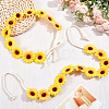 2Pcs Cloth Small Sunflowe Wreath Headband OHAR-CP0001-20A-4