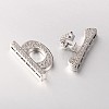 Brass Micro Pave Cubic Zirconia Fold Over Clasps ZIRC-M045-M-RS-4