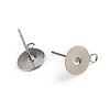 Non-Tarnish 304 Stainless Steel Stud Earring Settings STAS-T003-8mm-2