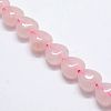 Heart Natural Rose Quartz Beads Strands X-G-G632-01-1