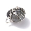 Natural Labradorite Gemstone Pendants PALLOY-JF01303-03-4