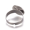 Adjustable 304 Stainless Steel Finger Rings Components STAS-M274-028P-2
