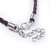 Trendy Braided Imitation Leather Necklace Making NJEW-S105-002-4
