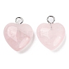 Natural Rose Quartz Pendants G-E603-01P-02-2
