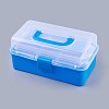 Portable Plastic Three-storey Multifunctional Storage Box CON-WH0064-G01-1