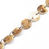 Handmade Mother of Pearl Flat Round Link Chains AJEW-JB00716-01-1
