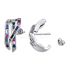 Colorful Cubic Zirconia Claw Stud Earrings EJEW-N011-80-02P-3