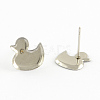 Duck Earring Settings 304 Stainless Steel Stud Earring Findings X-STAS-Q170-02-1