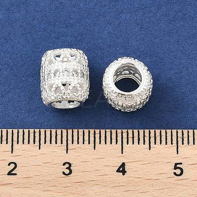 Brass Micro Pave Cubic Zirconia European Beads KK-P297-05S-01-1