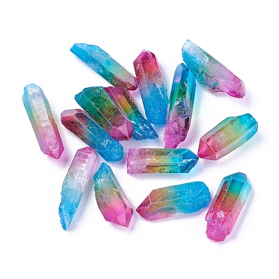 Electroplate Natural Quartz Crystal Beads KK-F757-G08-1