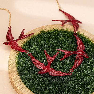 Alloy Enamel Link Chain Necklaces WG1FAB4-01-1