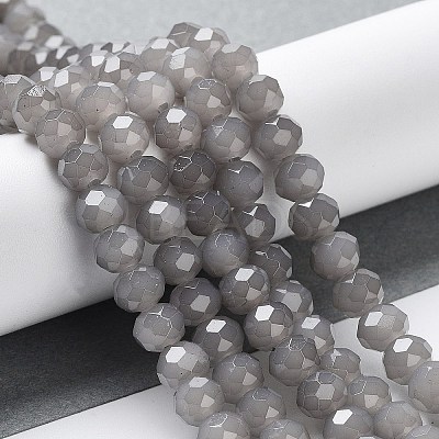Baking Paint Imitation Jade Glass Bead Strands X-DGLA-A034-J6MM-A43-1