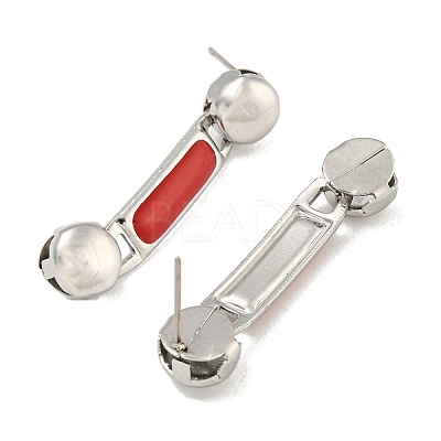 304 Stainless Steel Enamel Stud Earrings EJEW-S229-15P-05-1