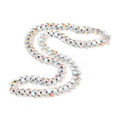 Transparent Electroplate Glass Beads Strands X-EGLA-E030-01O-1