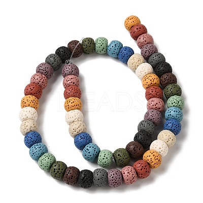 Natural Lava Rock Dyed Beads Strands G-Z036-A01-19-1