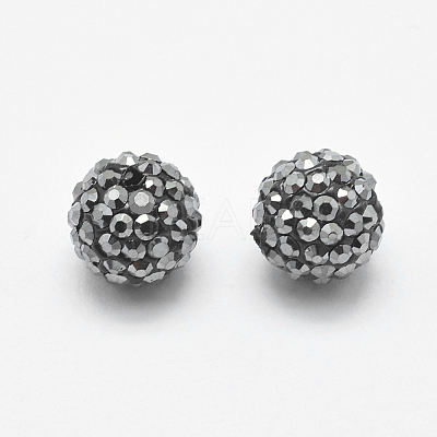 Handmade Polymer Clay Rhinestone Beads RB-L030-18A-10mm-1