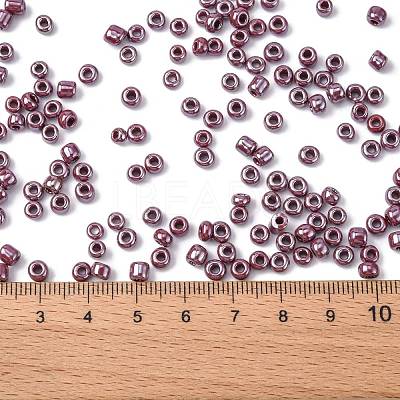 6/0 Opaque Colors Lustered Round Glass Seed Beads X-SEED-A012-4mm-126-1