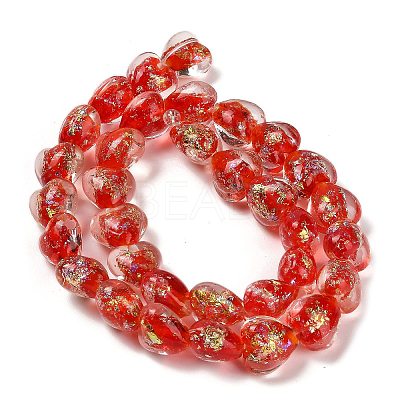 Handmade Dichroic Foil Glass Beads Strands DICH-U001-03G-1