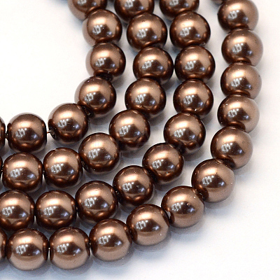 Baking Paint Pearlized Glass Pearl Round Bead Strands X-HY-Q003-6mm-52-1