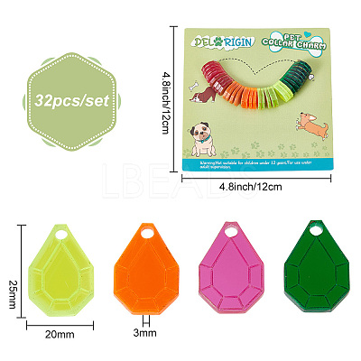 32Pcs 4 Colors Transparent Blank Acrylic Pet Dog ID Tag PALLOY-AB00045-1