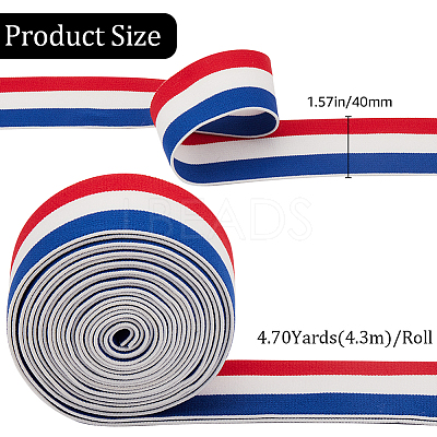 4.7 Yards Flat Nylon Striped Elastic Band OCOR-GF0003-84C-1