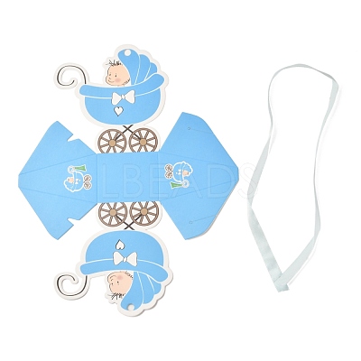Baby Trolley Shape with Kid Pattern Candy Packaging Box CON-F012-03A-1