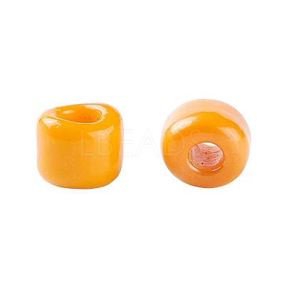 6/0 Opaque Colors Lustered Round Glass Seed Beads X-SEED-A012-4mm-130-1