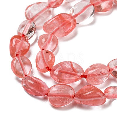 Cherry Quartz Glass Beads Strands LS-G-P497-01A-10-1