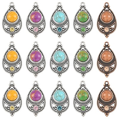 Bohemian Dyed Synthetic Turquoise Pendants LS-FIND-YWC0003-02AB-01-1