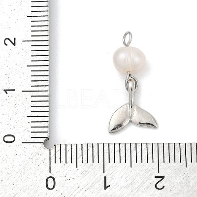 Natural Cultured Freshwater Pearl & Brass Pendants KK-U062-15P-1