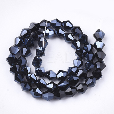 Electroplate Glass Beads Strands EGLA-Q118-6mm-A03-1