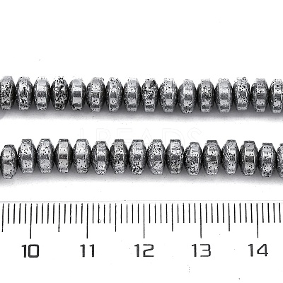 Electroplated Natural Lava Rock Beads Strands G-A256-E01-01G-1