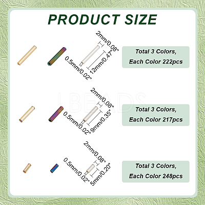 2061Pcs 9 Styles Glass Bugle Beads SEED-PH0002-06-1