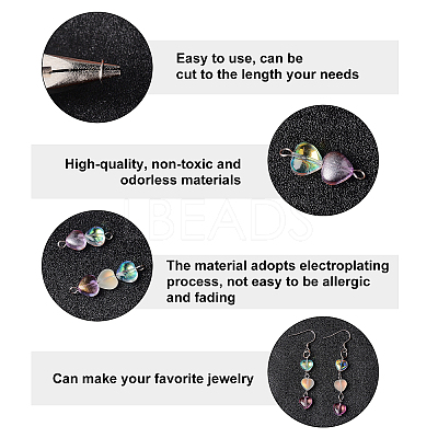 1000Pcs 10 Style 304 Stainless Steel Eye Pins STAS-UN0024-72-1